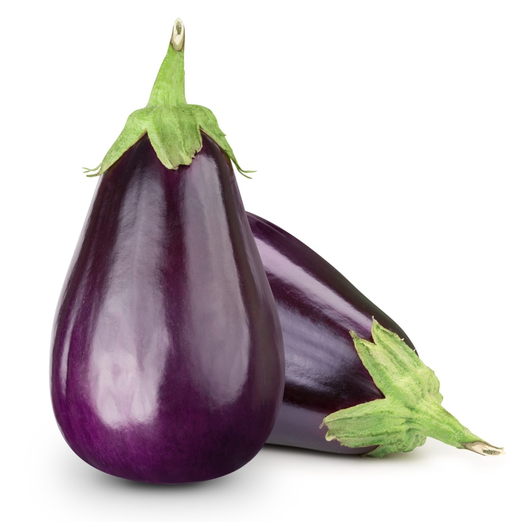 Purple round egg plant - per lb